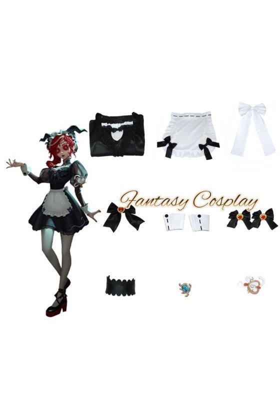 Identity V Priestess Fiona Gilman Crimson Maid Gothic Lolita Dress Cosplay Costume